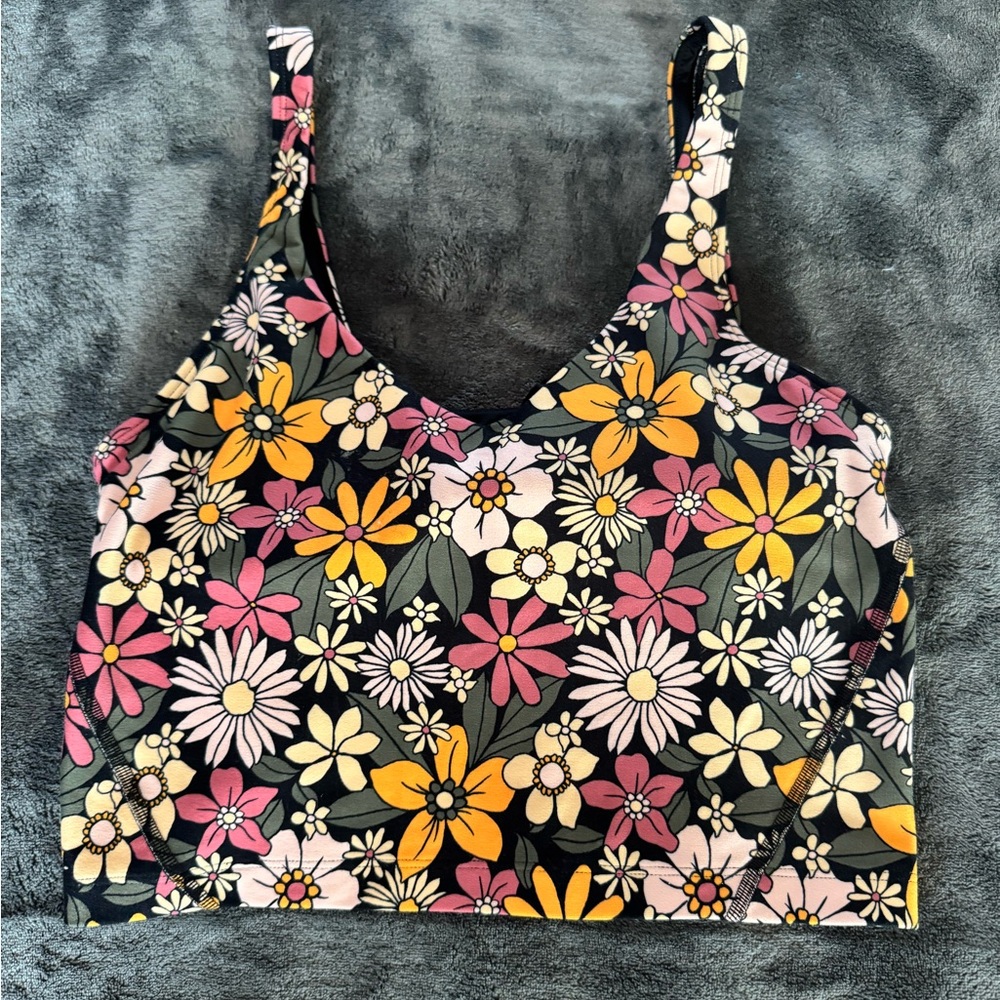 Gilly Hicks Floral Crop Top - Black, Pink, Yellow